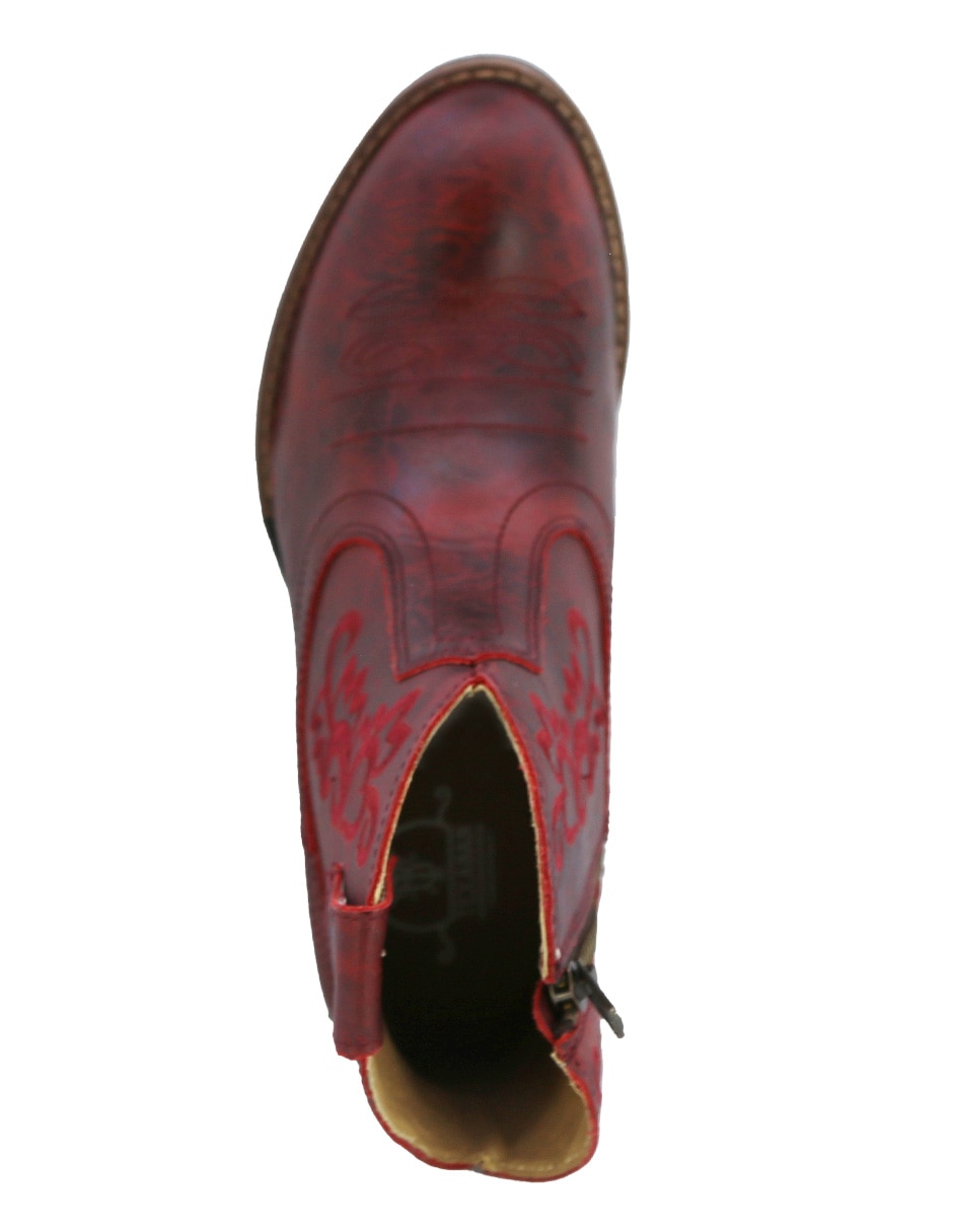 Bota cowboy al tobillo Vaquera de piel para mujer 4